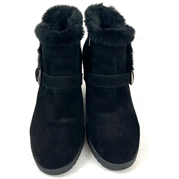 Aquatalia Carlotta Faux-Fur Lined Suede Wedge Ankle Boots - Size 11 - Picture 4 of 13